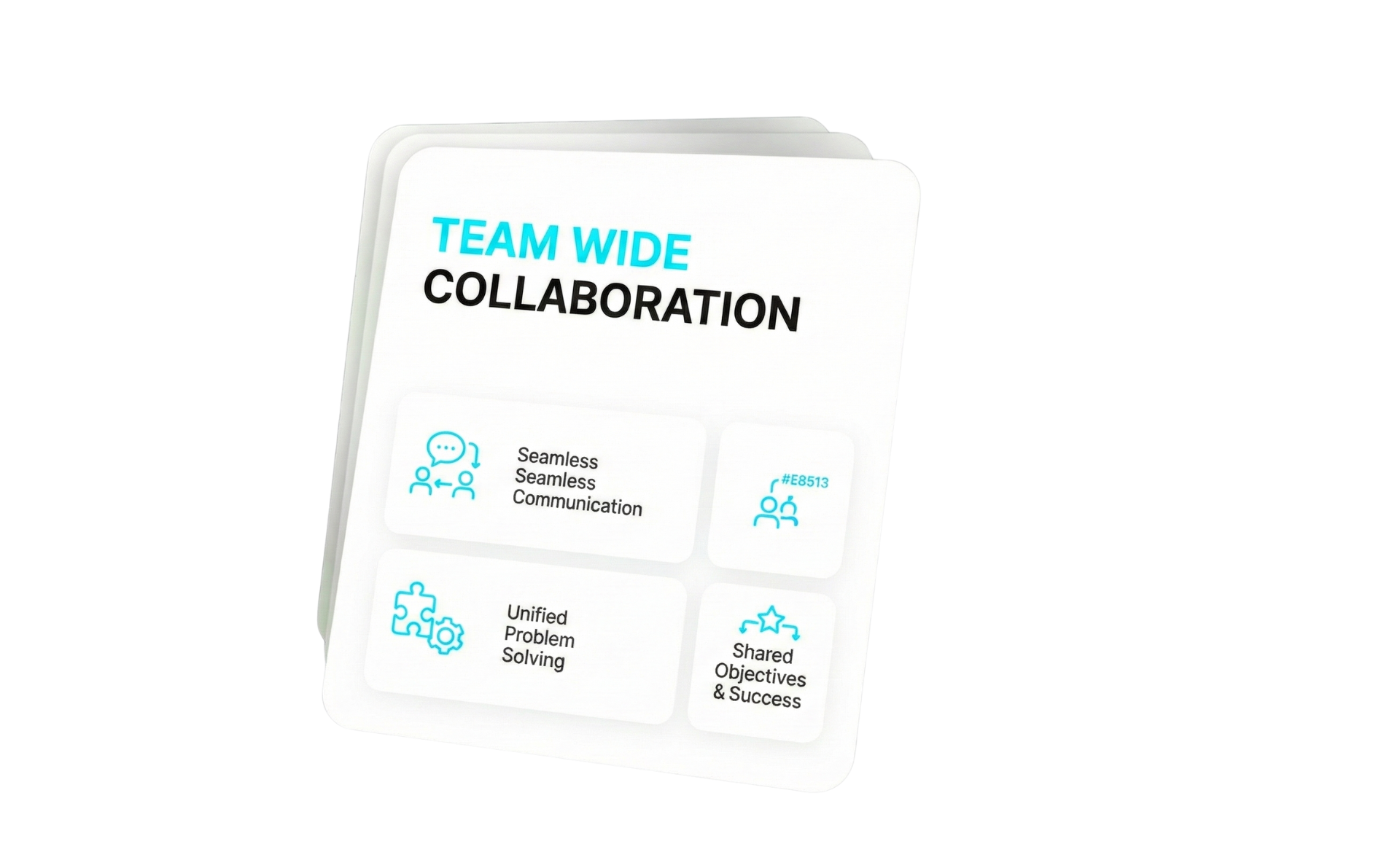 Team wide collaboration interface showing seamless communication, unified problem solving, and shared objectives for industrial teams